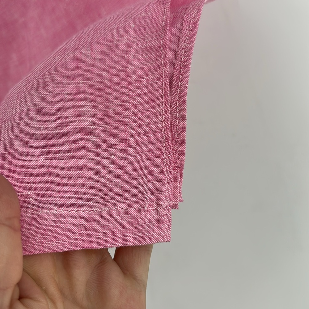 Talbots 100% Linen Pink Midi Skirt with Slit - Picture 13 of 16
